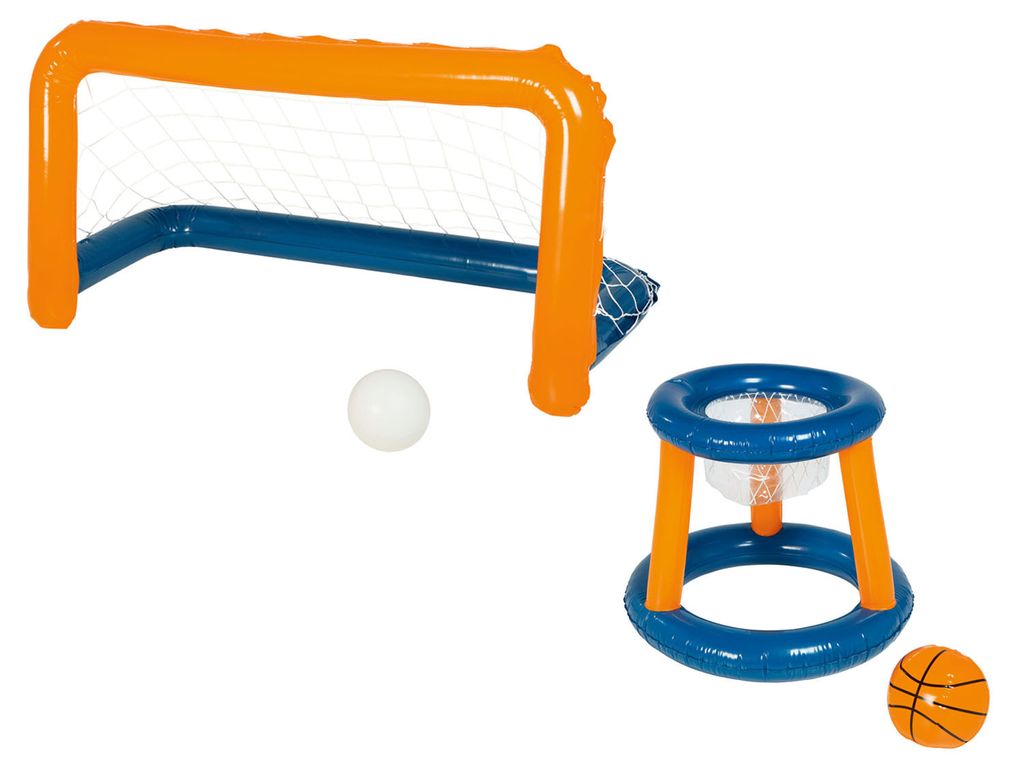 CRIVIT Pool Spielgeräte aus Vinyl Wasserballtor &Pool-Basketballkorb ab 3 Jahren