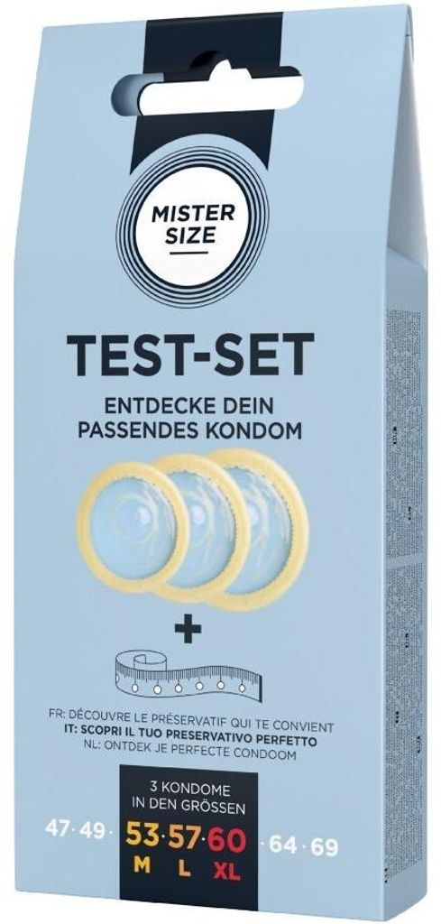 Mister Size - Testset Mit 3 Kondomen In Verschiedenen Grössen + Massband