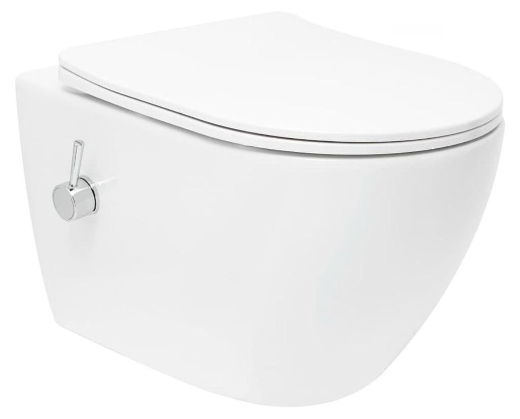 SAT Fusion Wand-WC mit Bidet und Wirbelspülung WC-Sitz mit Produktbild 