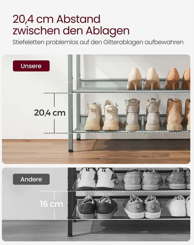 Rangement chaussures peu encombrant Rootz - Structure acier 75x28x93 cm - 9