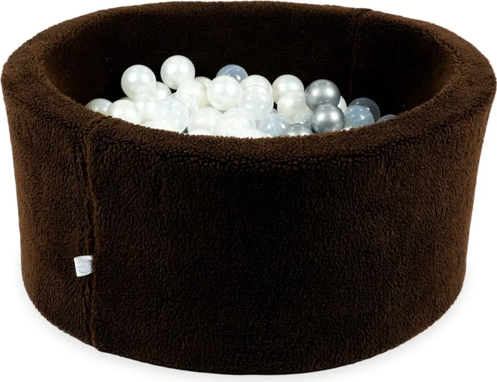 Piscine à balles 90x40 Teddy chocolat noir : aire de jeu sécurisée
