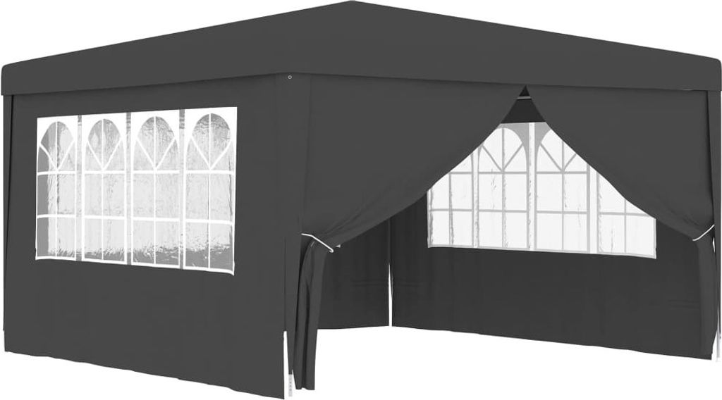 "im Sonderangebot"Garten-Pavillon Wasserdicht Design - Profi-Partyzelt/ Festzelt - mit Seitenwänden 4×4 m Anthrazit 90 g/m² DEMöbel 1224021