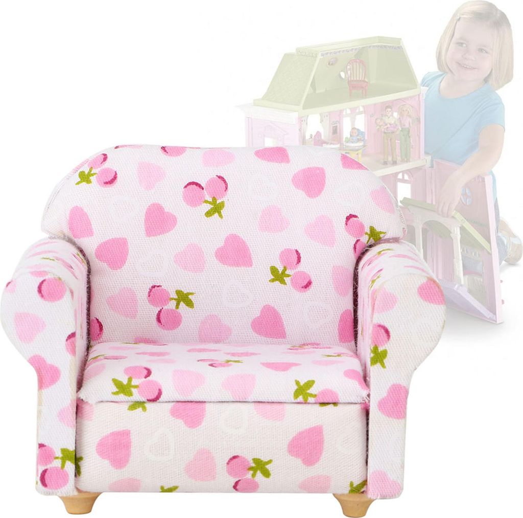 Puppenhaus 1:12 Miniatur Couch Sessel Einzelsofa Puppen DIY Zubehör