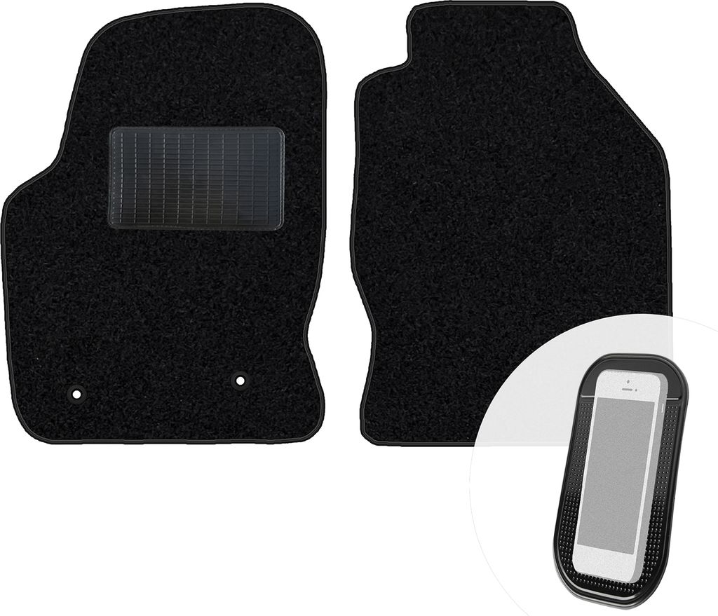 moto-MOLTICO Vorne Fußmatten Auto Velours Autoteppiche Schwarz Automatten Set 2-teilig passend für Ford Focus I 1996-2000