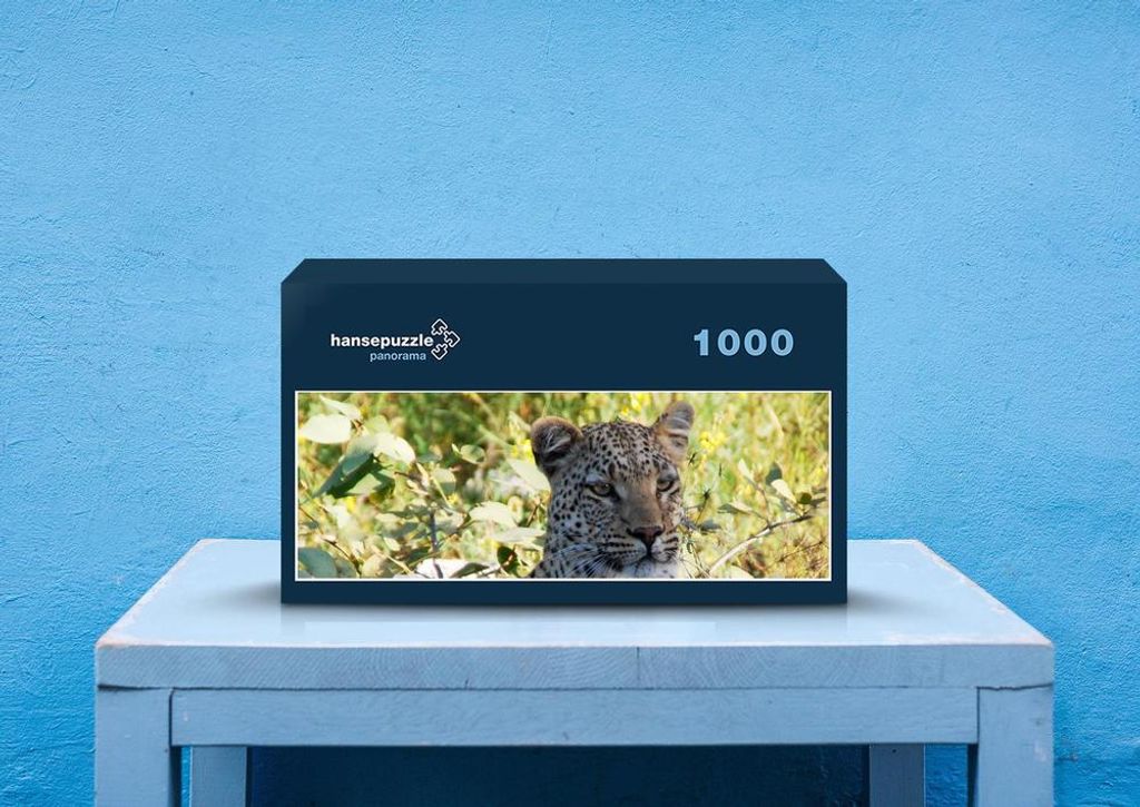 hansepuzzle 76960 - Leopard Puzzle, 1050 Teile, Tierwelt, 60,0 x 46,0cm mit hochwertiger Aufbewahrung, Kartonbox und wiederverschließbarem Beutel