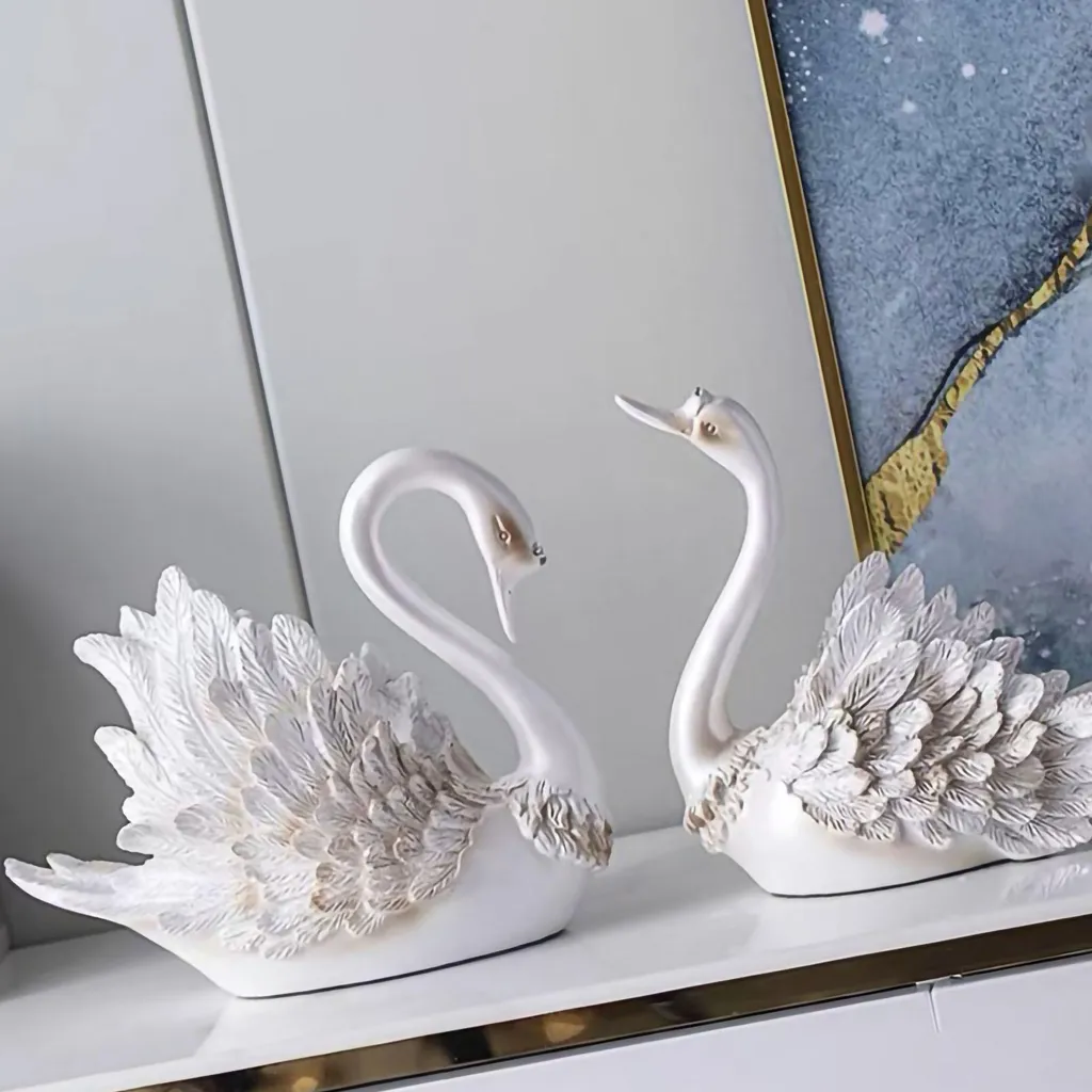 Sublimez votre Meuble TV Vide avec ces Cygnes Décoratifs Blanc Moderne