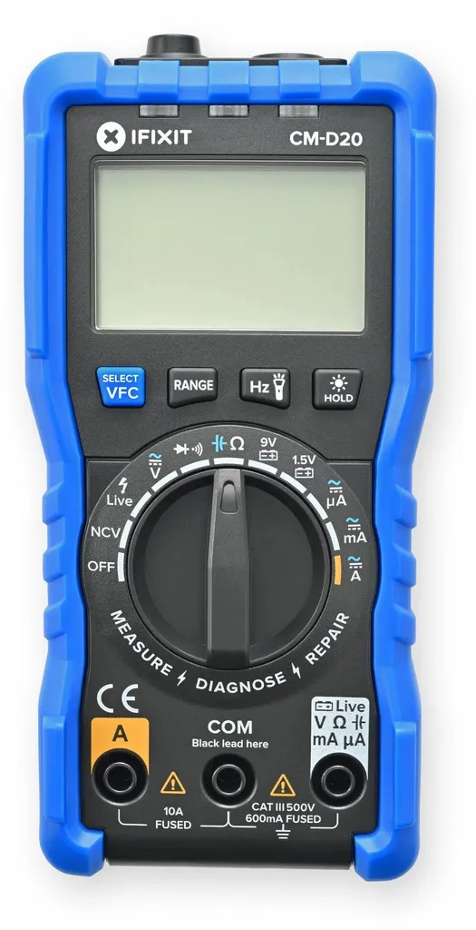 iFixit IF145-035-8 Multimètre Numérique de Poche CAT III 500V Noir Bleu