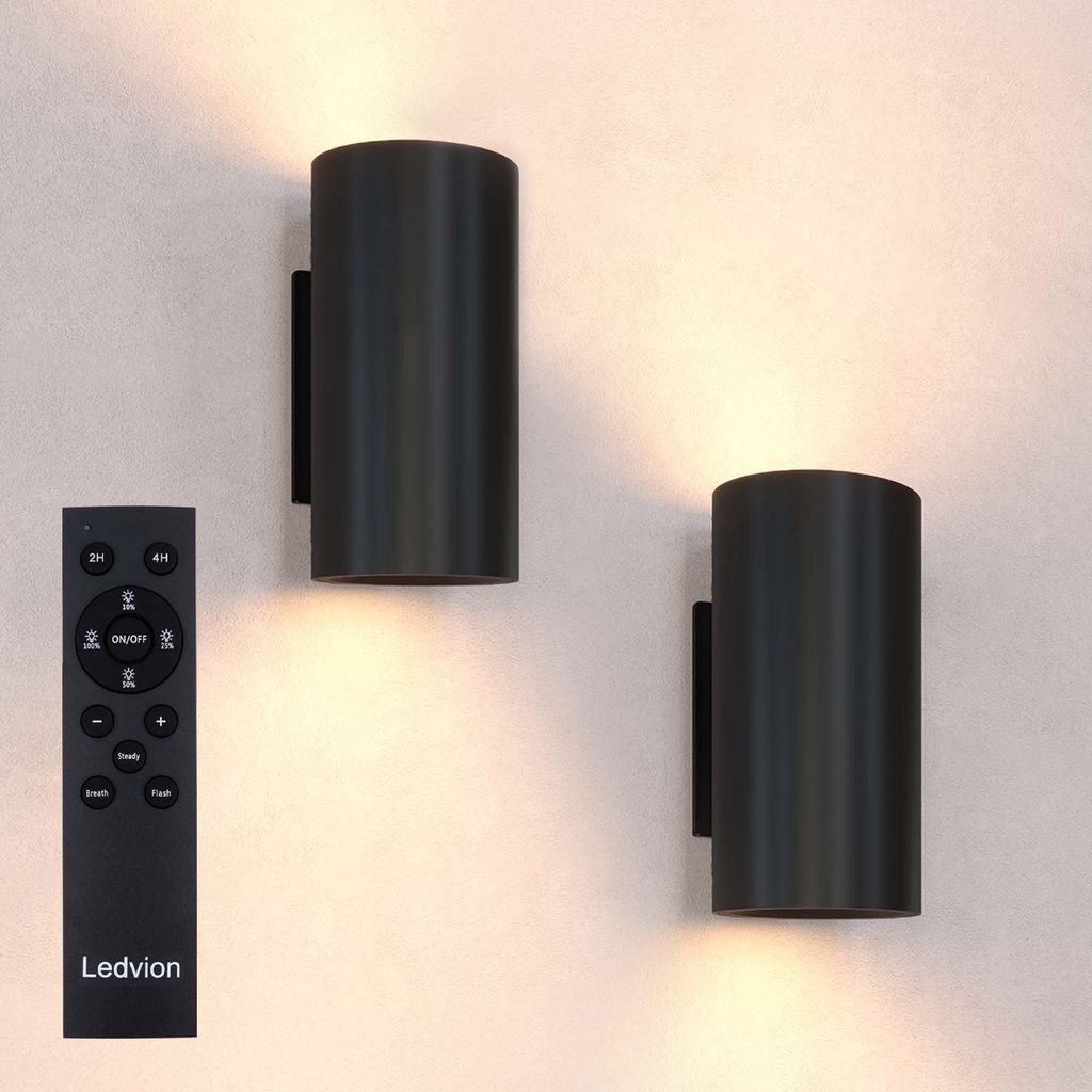 Ledvion 2x LED Wandleuchte USB Aufladbar mit Fernbedienung Produktbild 
