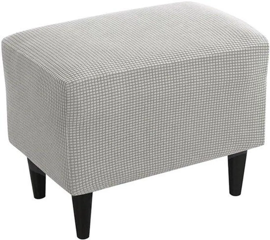 Housse de repose-pieds élastique en tissu jacquard gris extensible