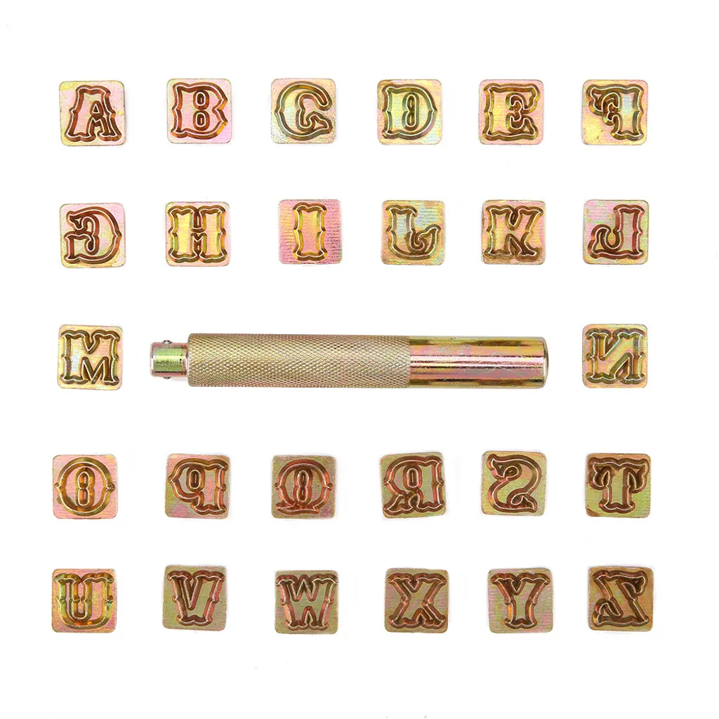 Set Punzoni Metallo Professionale 36 Pezzi Lettere e Numeri per Incisione