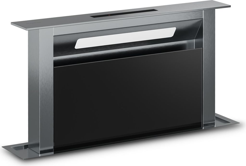 Klarstein Verosteel Dunstabzugshaube 60 cm - A++ Downdraft, 881,6 m³/h Boost, Touch-Bedienung, LED, Aluminium & Glas, Spülmaschinenfester Filter,...
