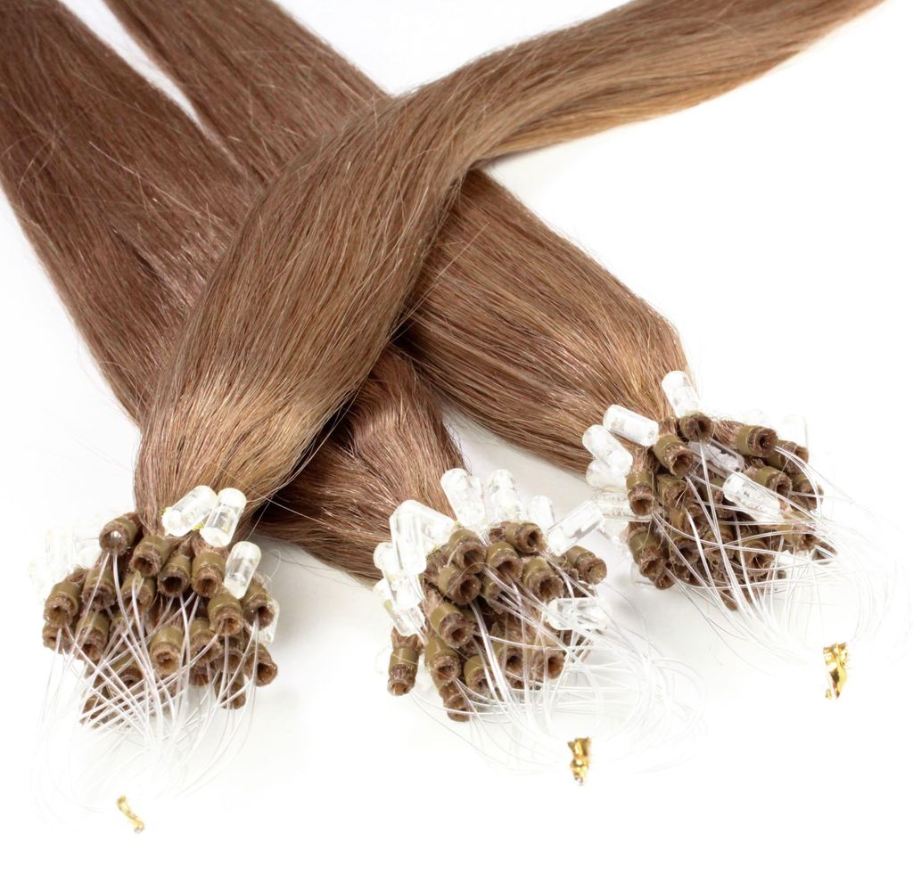Przedłużanie włosów prawdziwych Microring #8/1 jasny blond Zdjęcie produktu 