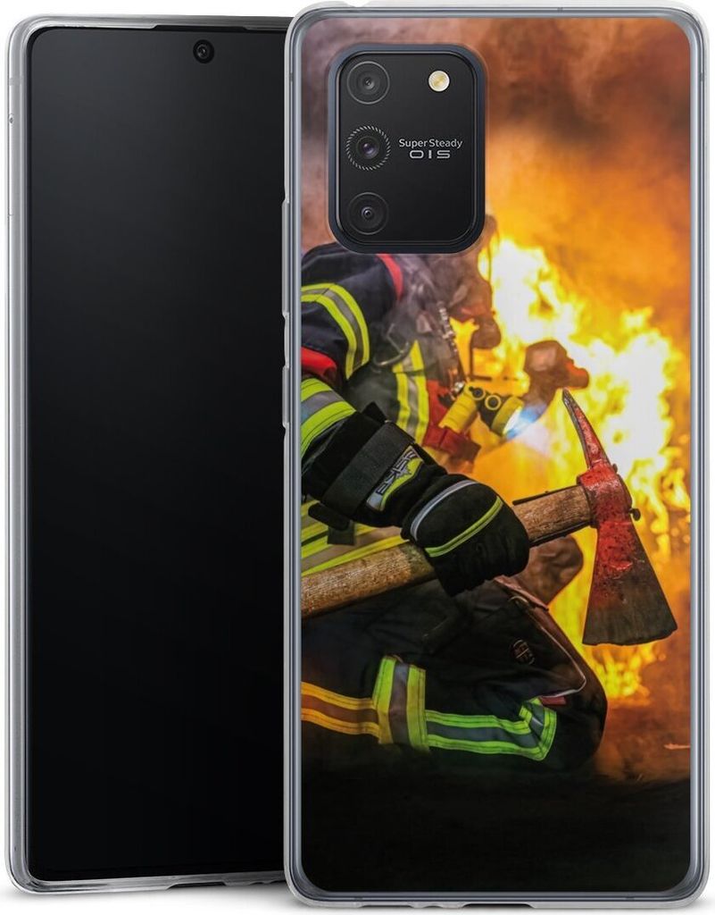 DeinDesign Slim Hülle für Samsung Galaxy S10 Lite Silikon Case Ultra Dünn Handyhülle Feuer Feuerwehr Lebensretter