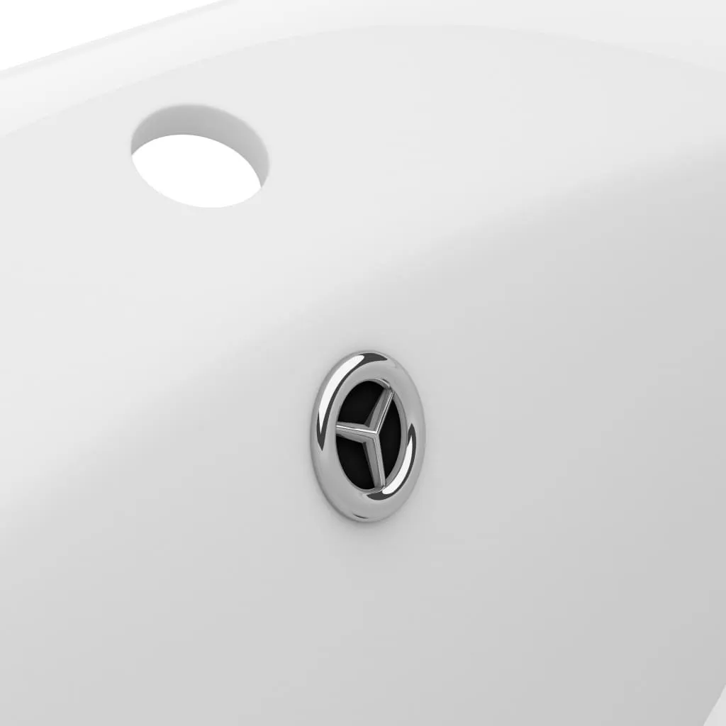 Lavabo ovale anti-débordement en céramique mate facile à nettoyer