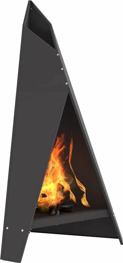 Braciere a Legna vidaXL 100 cm Nero | Caminetto Esterno Acciaio Robusto