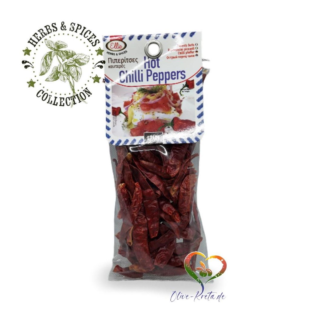 ELLIE 14620 Getrocknete Chilischoten 35g, ganze Peperonis von Kreta