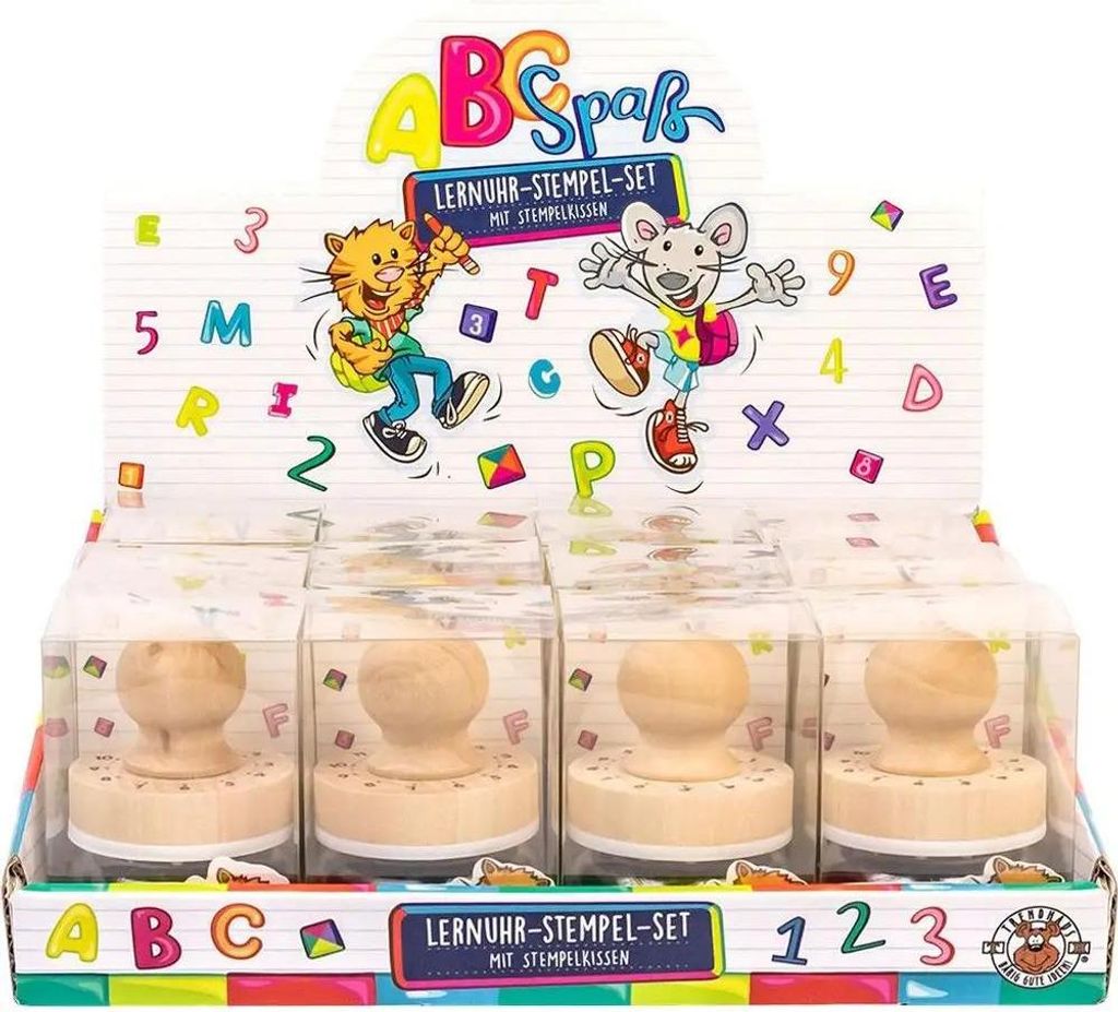 Trendhaus ABC SPASS Lernuhr-Stempel-Set mit Stempel