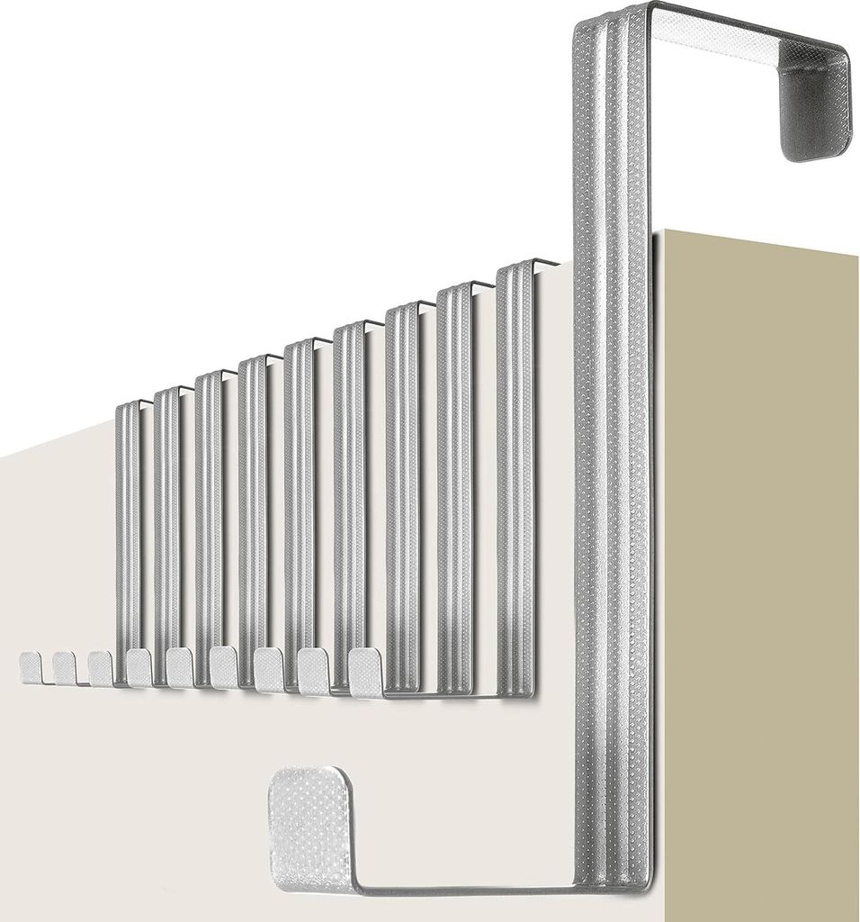 Türhaken aus Edelstahl - 10 Stück - 36-41 cm x 95 cm - Garderobenhaken für die Haustür von beiden Seiten