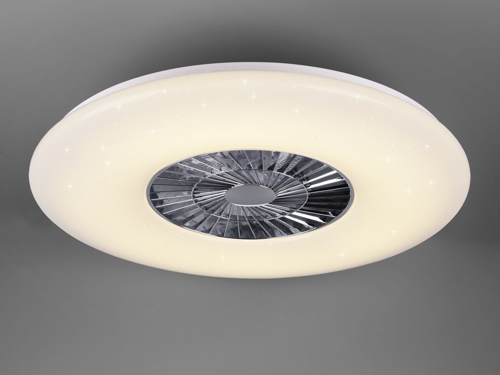 LED Deckenventilator VISBY Chrom/Weiß Ø75cm - R62402906 Produktbild 