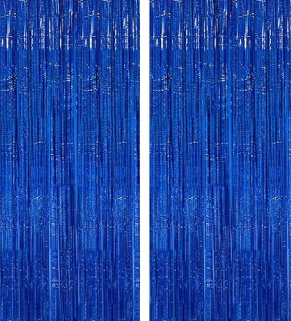 2 pièces Lametta Bleu Rideau 1mx2.5m, scintillement Fond Image du produit 