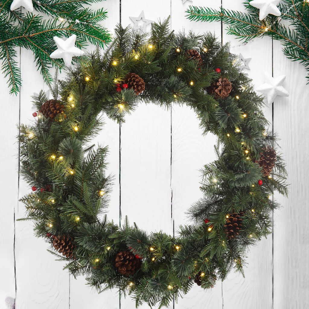 Ghirlanda natalizia corona porta candela Nature 35 cm per interno decorazione di Natale Andrea Bizzotto Spa