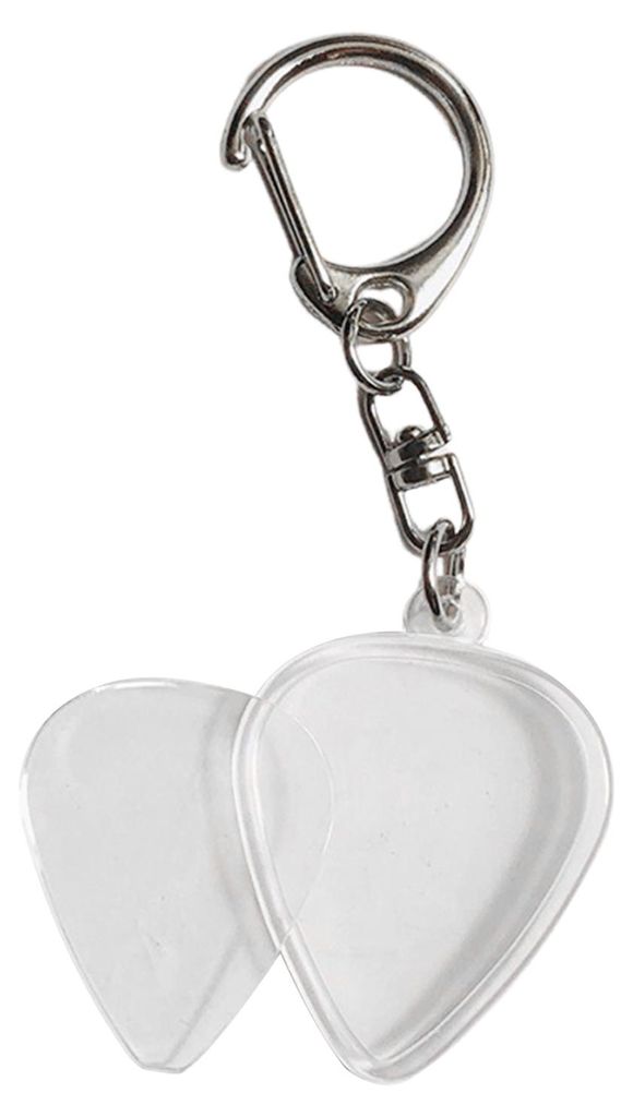 1/2/3 Stück Gitarrenplektrum-Halter Schlüsselanhänger, tragbar, transparente Kunststoff-Aufbewahrungsetui, Metall-Schlüsselring, Geschenk für ...