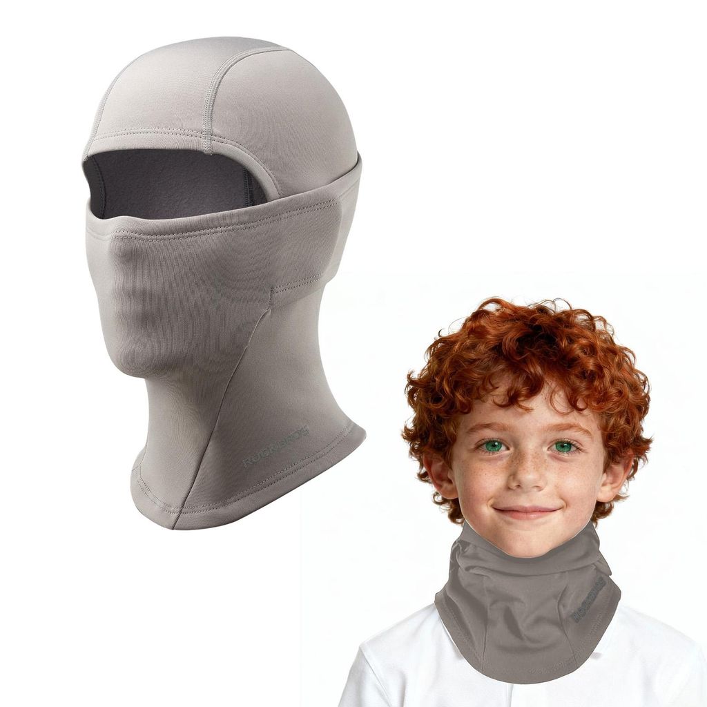 ROCKBROS Kinder Sturmhaube Winter Warm Balaclava Thermo Winddicht Skimaske für Outdoor Sports Grau
