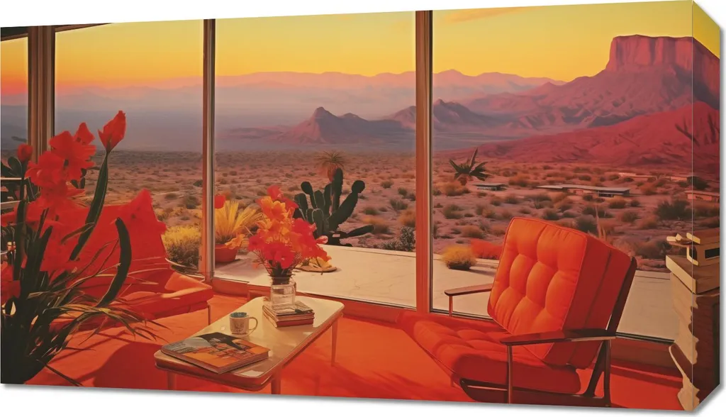 Quadro Canvas 70x40 cm Seduta Deserto - Alta Qualità Artigianale