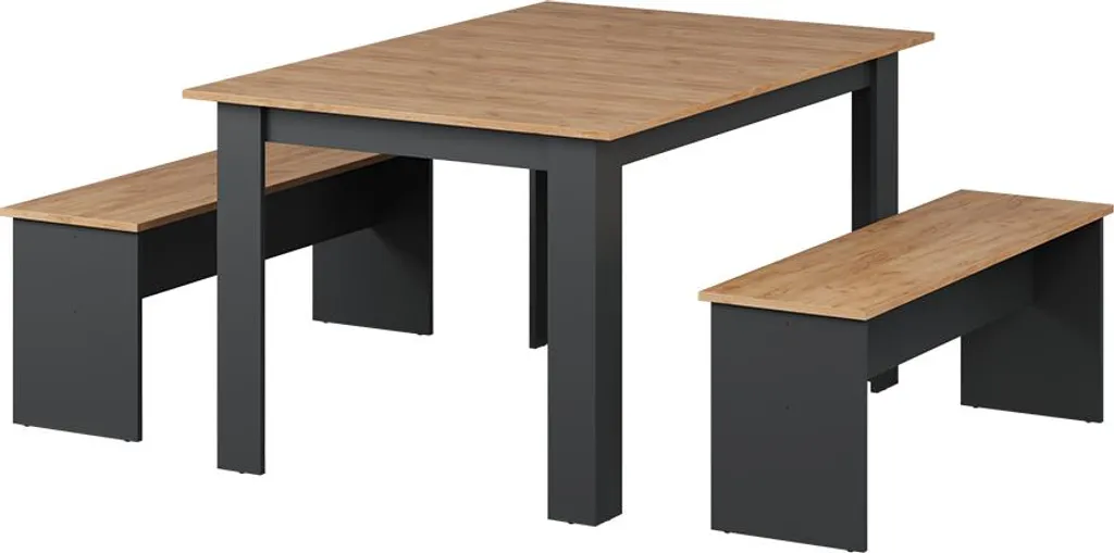 Table à manger anthracite et chêne doré Vicco Sentio 36686