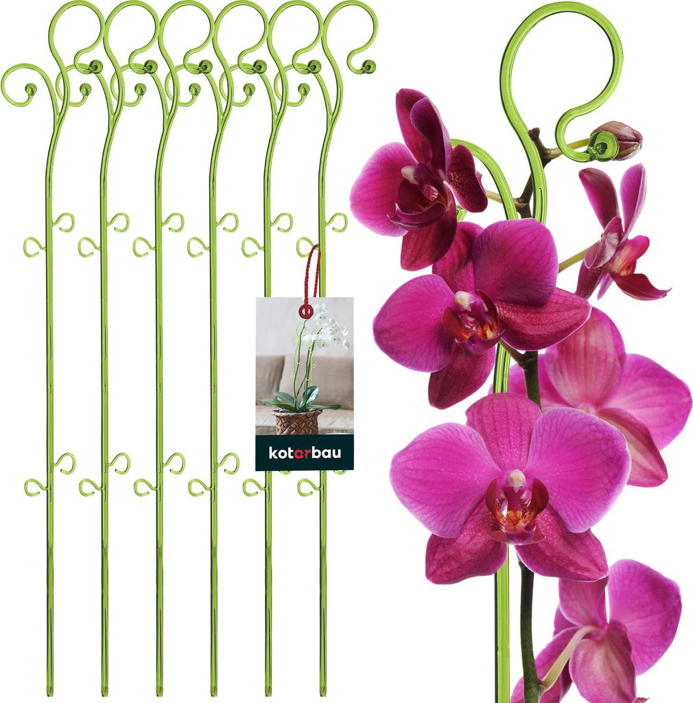 KOTARBAU® Sada 6 podpěr pro rostliny zelená PVC 58 cm Obrázek produktu