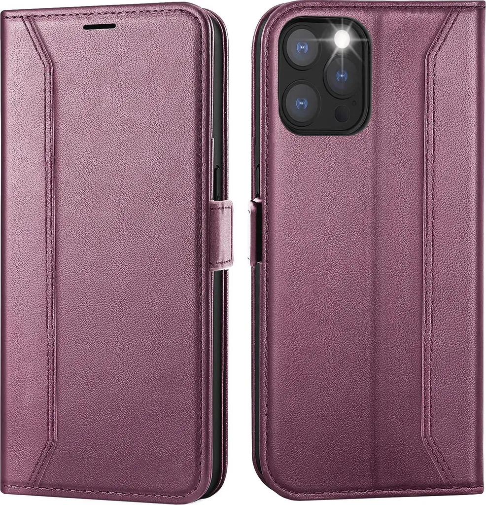 Custodia Flip iPhone 12 Pro Max | Cover Protettiva Libro Nero Elegante