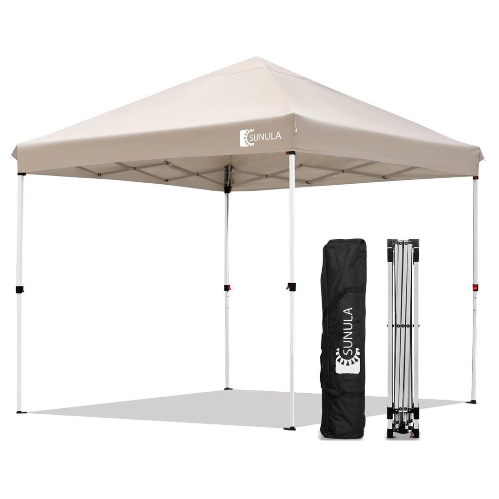 Sunula 3 x 3m Pop Up Pavillon Faltbar Partyzelt Faltpavillon Wasserdicht Gartenzelt, UV-Schutz 50+, Taupe