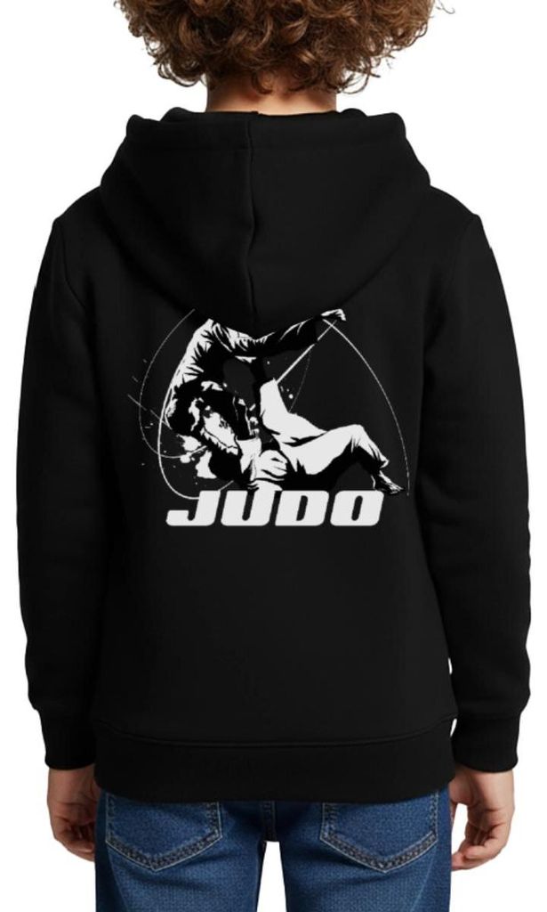Spreadshirt Judo Throw Kampfkunst Mit Kanji Kinder Premium Hoodie, 158/164 (12 Jahre), Schwarz