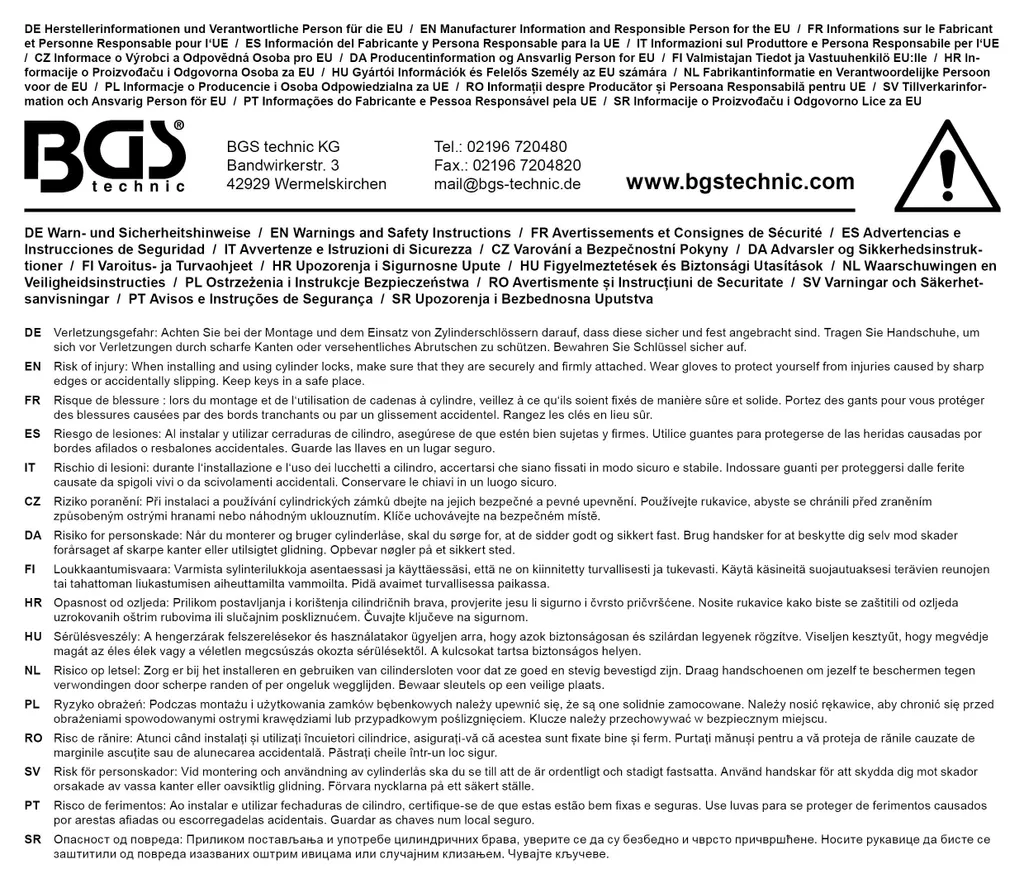 Pack de barillets pour serrure KRAFTMANN 8092 idéal rénovation de maison