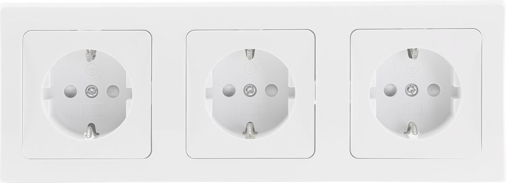 ChiliTec 22929 DELPHI Set 3 Steckdosen + 2-fach Rahmen Produktbild 