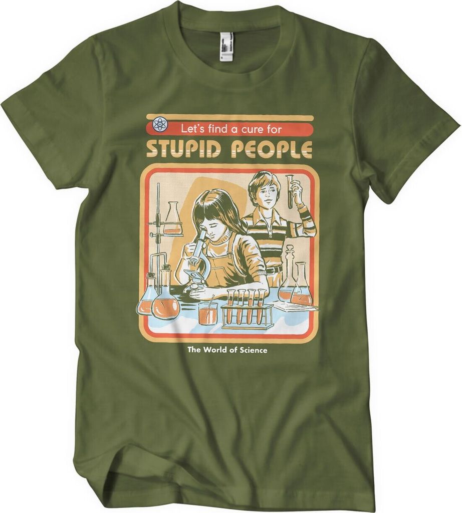 Cure For Stupid People T-Shirt - XX-Large - Olive