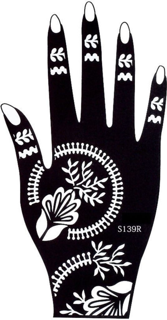 Henna Tattoo Schablone für die Rechte Hand
