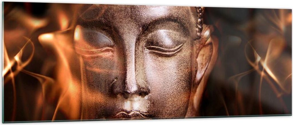 Bilder auf glas - Buddha Statue Geheimnis - 140x50cm - Glasbilder - Wandbilder - Kunstdruck - zum Aufhängen bereit - Wanddekoration aus Glas - Gla...