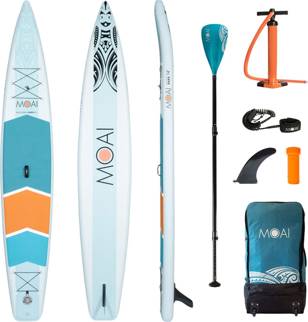 UP AUFGEBLASENES MOAIBRETT 14'0 Touring 425 CM FIBERGLAS-PADDEL 2021