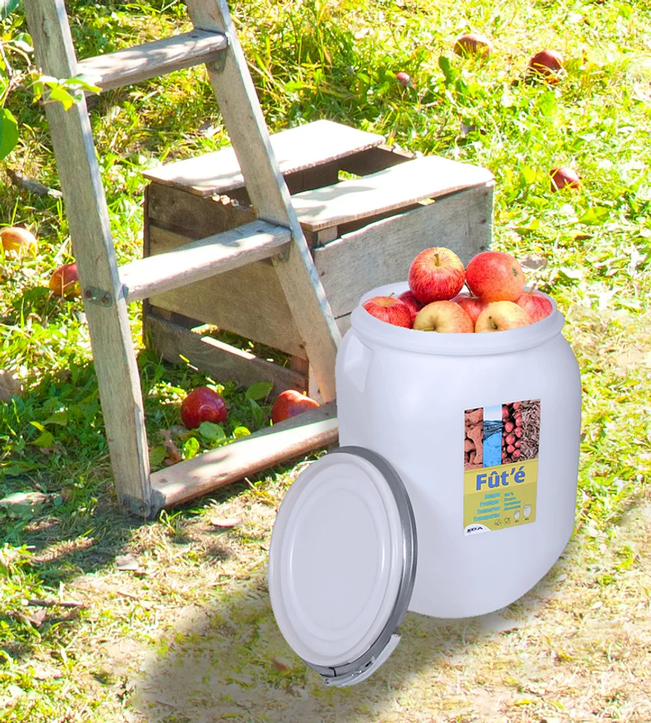 Fût de rangement EDA 50L blanc avec couvercle hermétique et robuste - 2