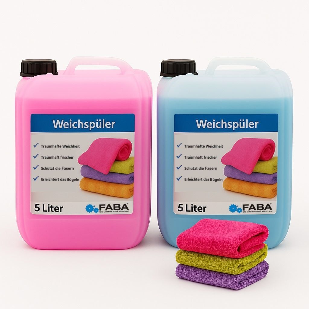 20 L Weichspüler blau/rose 2x10 Liter inkl. Auslaufhilfe. Produktbild 