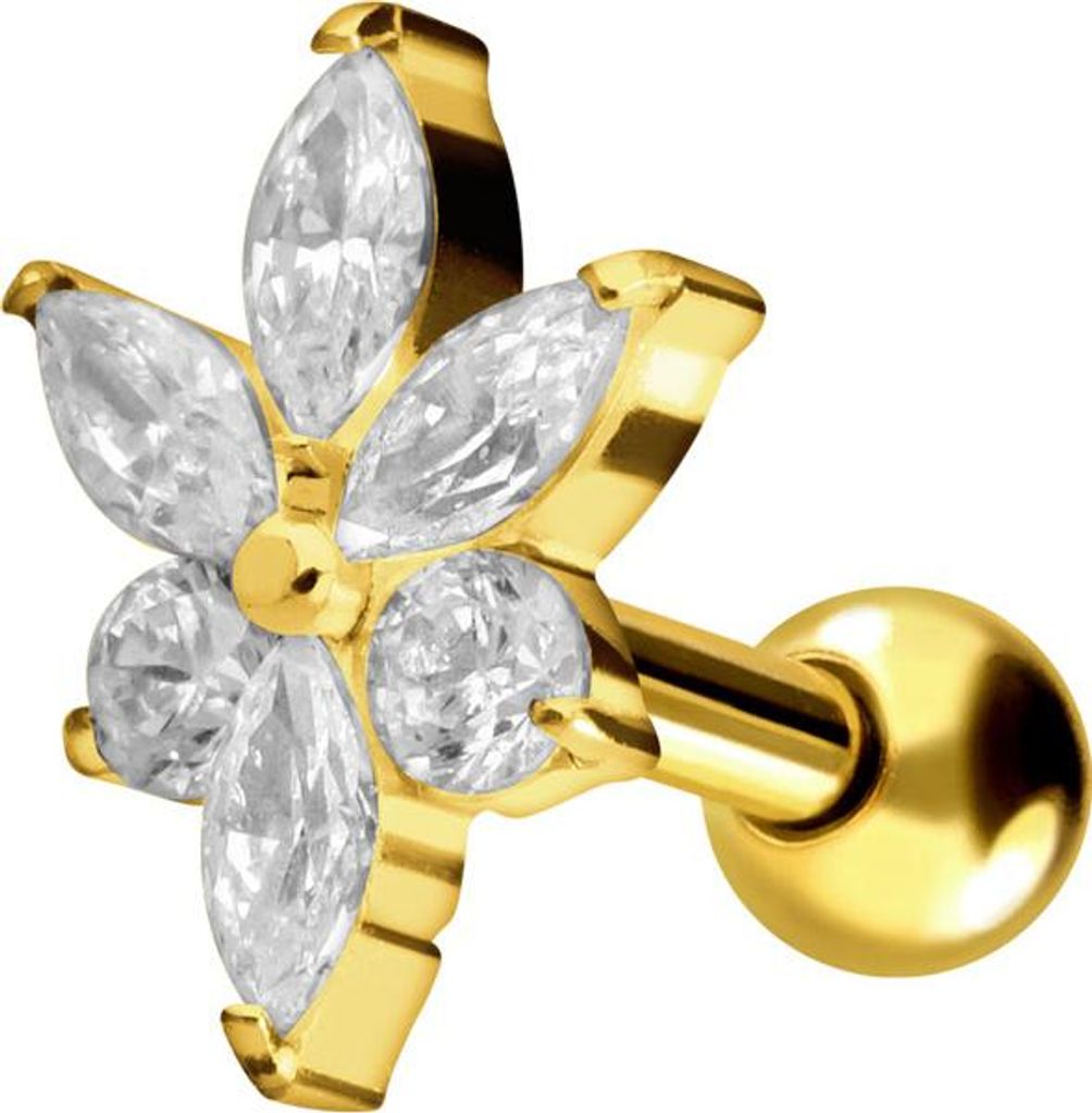 Ohrpiercing Titan Ohrpiercing KRISTALLBLÜTE