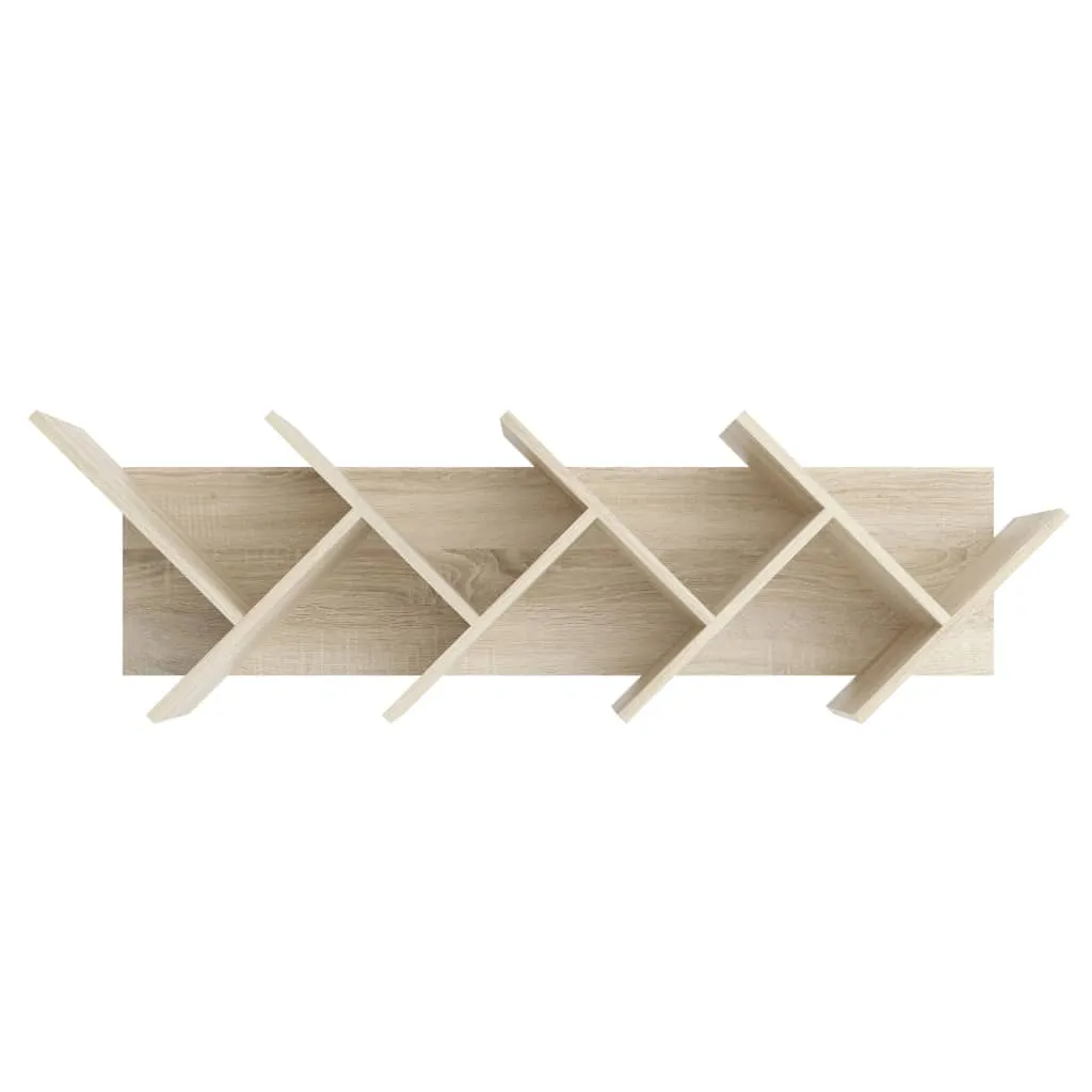 CALICOSY Étagère Murale à Livres Büchen L127,5 cm en Bois Naturel Chêne