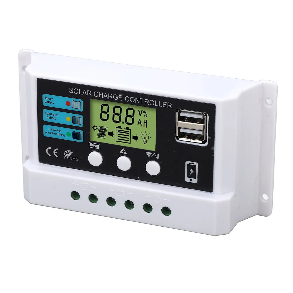 Regolatore di Carica Solare 12V 24V LCD Professionale - Protezione PWM