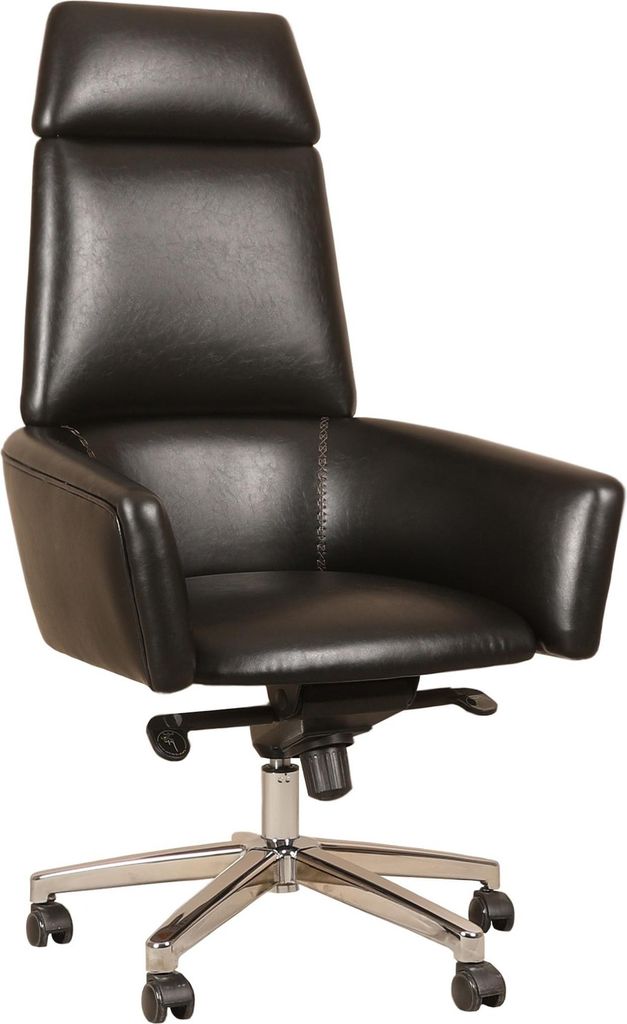 Schwarzer ergonomischer Bürostuhl aus Kunstleder im Produktbild 