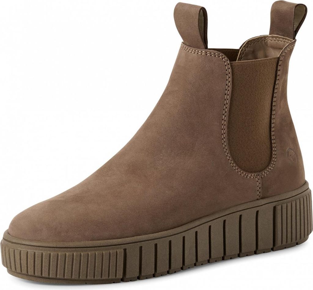 Damskie skórzane botki Chelsea Taupe marki TAMRIS COMFORT w Zdjęcie produktu 