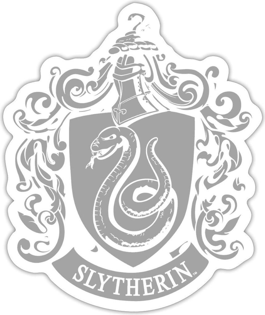 Spreadshirt Harry Potter Slytherin Banner Wappen Sticker Aufkleber, 10 x 10 cm, Mattweiß