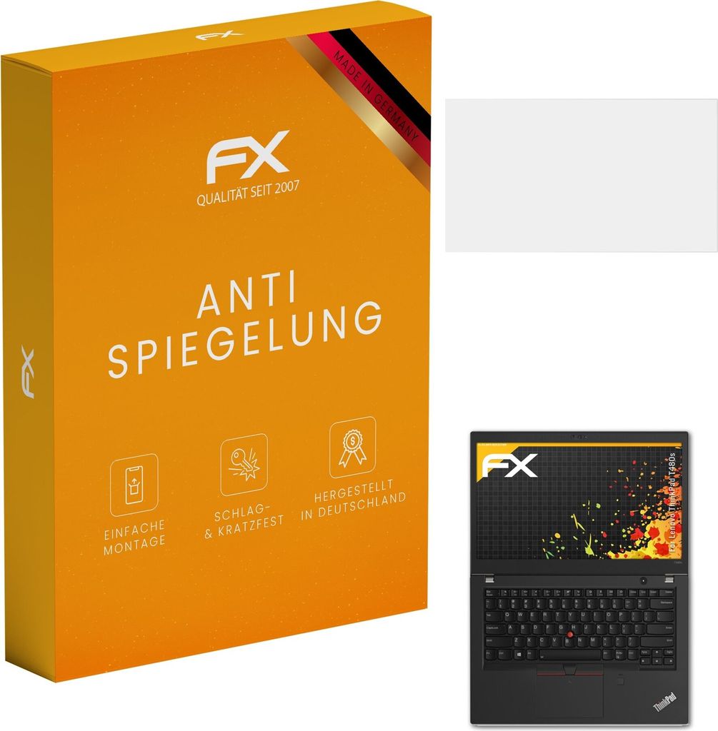 atFoliX FX-Antireflex 2x Schutzfolie kompatibel mit Lenovo ThinkPad T480s Displayfolie