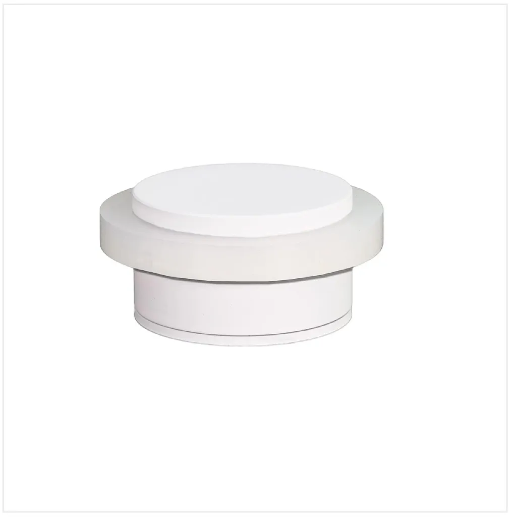 Butoir de porte inox blanc autocollant 45x20mm avec fixation hybride