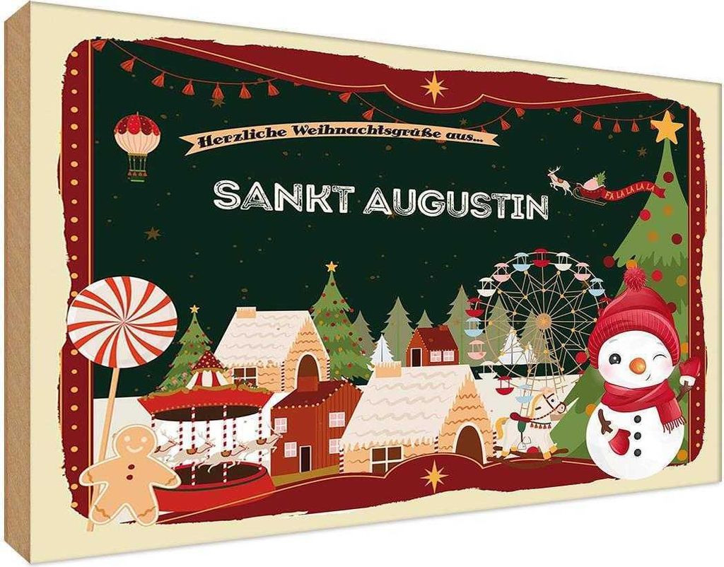 vianmo Holzschild 20x30 cm Weihnachten aus SANKT AUGUSTIN